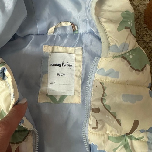 Sinsay Baby Sleeveless Jacket with Dinosaur Print used, size 86