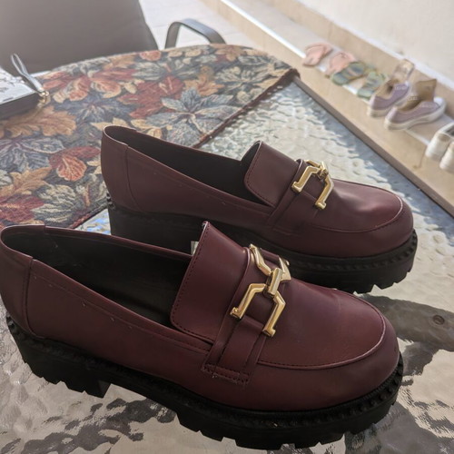 Eris Shoes women's burgundy loafers size 39 with chunky sole