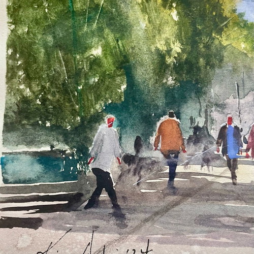 Hand-painted watercolor artwork 29 cm x 20.5 cm