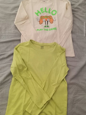 Sinsay Long-Sleeve Shirts for Boys 7-8 Years Like New, Beige and Green