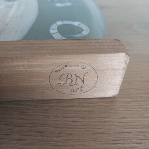 Wooden decorative with cats