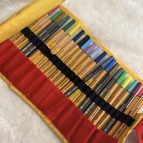 Pencil case with Stabilo pens like new