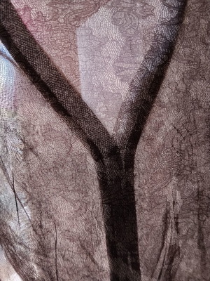 Passport sheer cardigan blouse M-L 40 brown floral