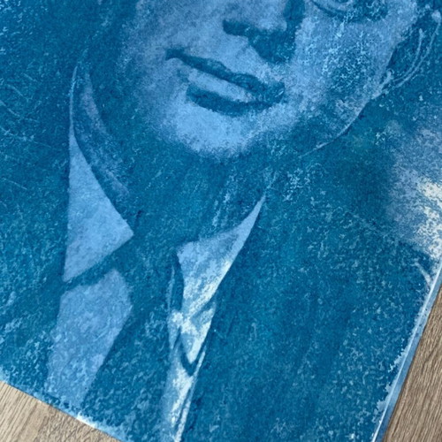 JFK Cyanotype authentic like new 30x42 cm