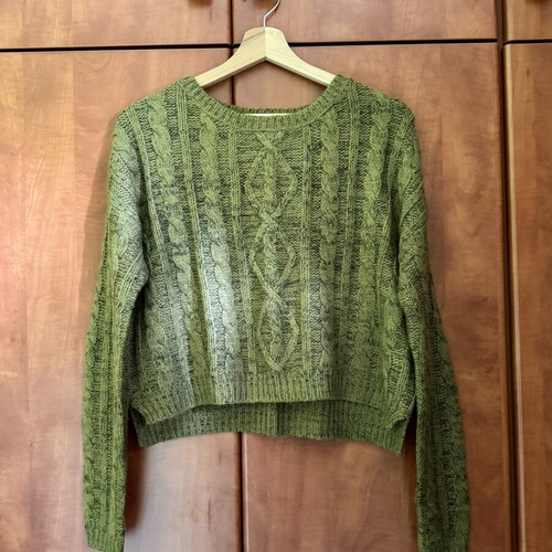 Vintage knitted sweater green used, size S/M