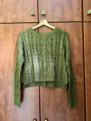 Vintage knitted sweater green used, size S/M