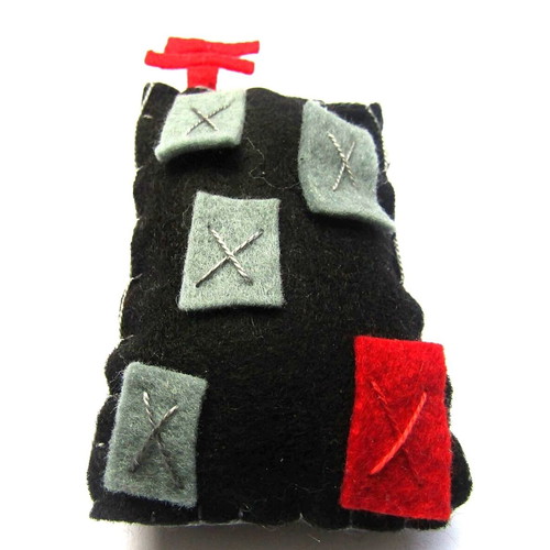 Apartment building handmade felt and fiberglass pin new