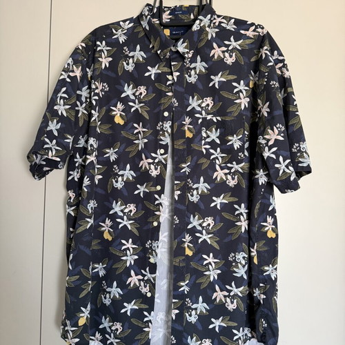 Gant men's short-sleeve shirt 3XL like new, floral tropical pattern