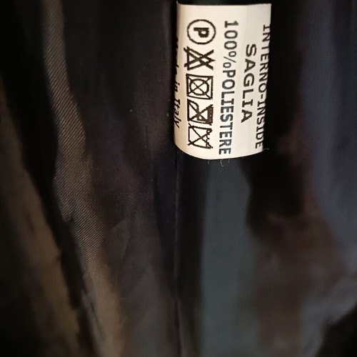 Black long leather trench coat, women's medium