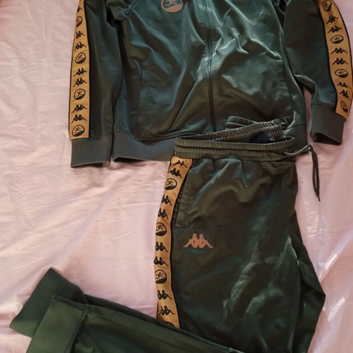 Kappa x Lex tracksuit set, green and yellow, size L