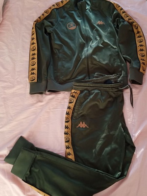 Kappa x Lex tracksuit set, green and yellow, size L