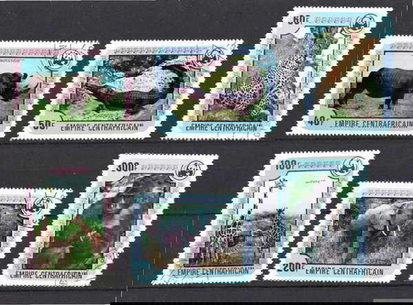 Κεντροαφρικανική Δημ-τία1978 Global Conservation Endangered Species SET CTO κομπλε σειρα σφραγισμενα