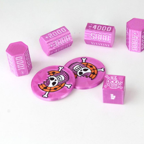 One Piece dice and token set Bonney inspired Edition made to order