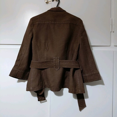 Linen jacket ysatis No 2 with detachable belt like new, brown