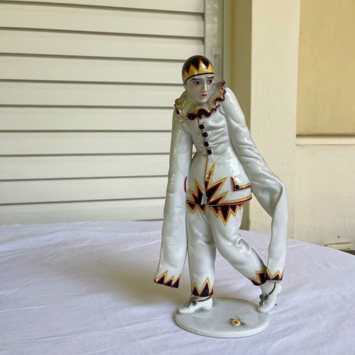 Pierrot figurine used Art Deco Rosenthal porcelain 1926