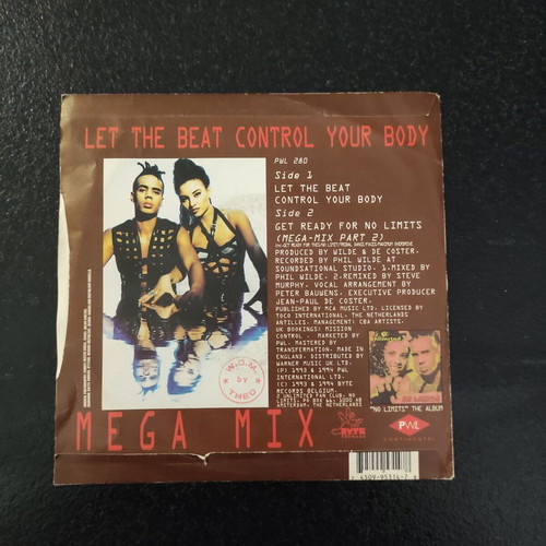 2 Unlimited Let The Beat Control Your Body 7″ vinyl single used, original UK 1994