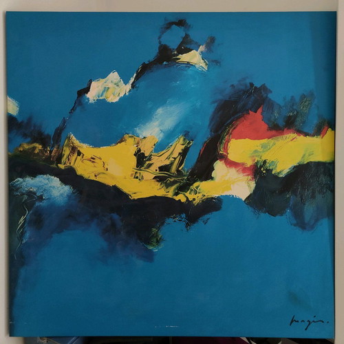 Variations Abstraites IV collectible oil print Bizart used