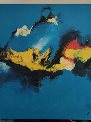Variations Abstraites IV collectible oil print Bizart used