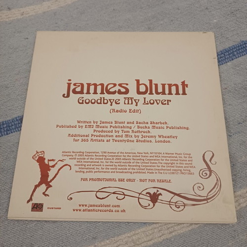 James Blunt Goodbye My Lover promo CD