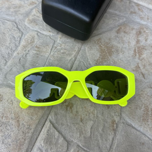 Versace Medusa sunglasses used, neon yellow