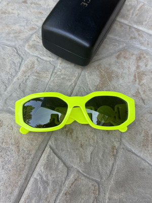 Versace Medusa sunglasses used, neon yellow