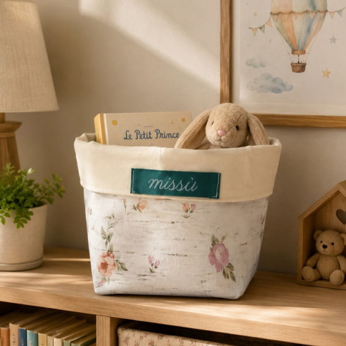 Fabric basket for organization, handmade cotton
