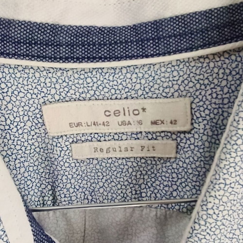 Πουκάμισο Celio με γαλάζιο μοτίβο μέγεθος Large σαν καινούργιο