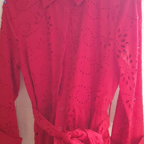 sachin and babi light blue dress Farm Rio Cross Stitch Embroidered Midi Dress In Red - 40% Off
