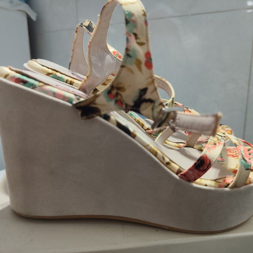 Gem colorful platform sandals size 38, heel height 12cm