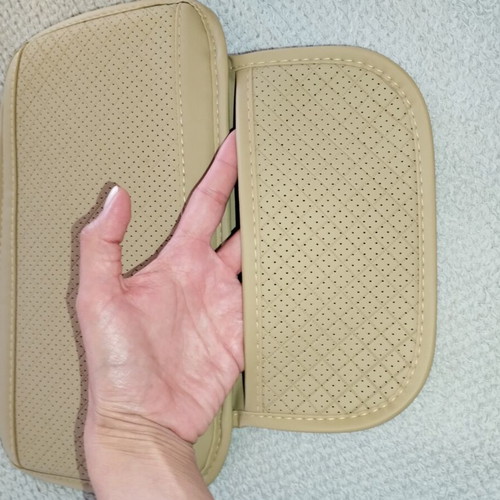 Car accessory with storage space beige leatherette new