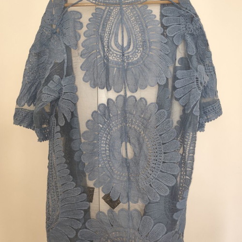 Blue beach kimono XXXL used with lace