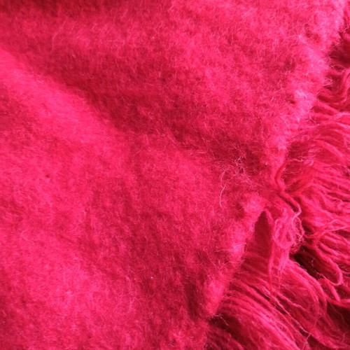 Red flokati velentza rug like new, traditional wool carpet