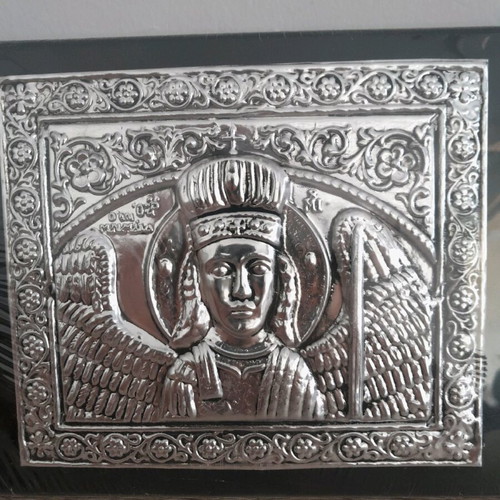 Saint Taxiarchis Michael Mandamados Lesvos metal icon new