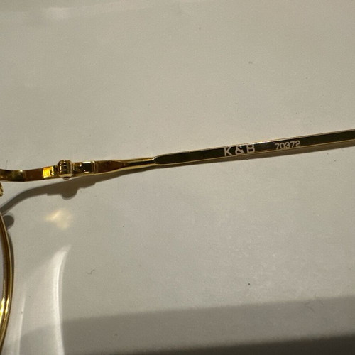 K&B 70372 Vintage Cat-Eye Eyeglasses Gold Metal Frame New