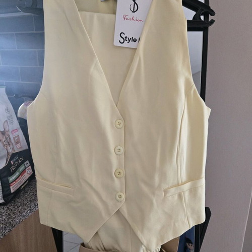 Suit with vest new, yellow, 3-piece set