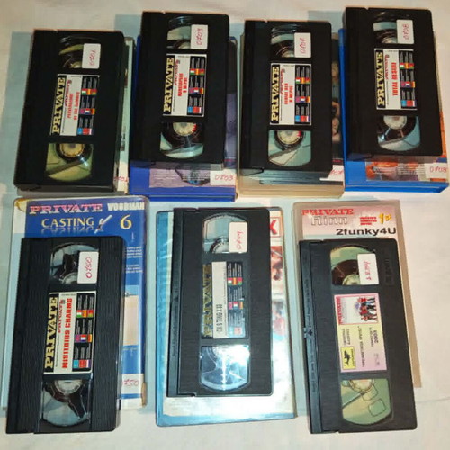 Erotic VHS tapes used, private collection casting, set of 7