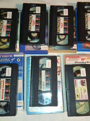 Erotic VHS tapes used, private collection casting, set of 7