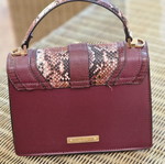 Aldo Crossbody Bag Like New Burgundy Eco-Leather with Snake Print