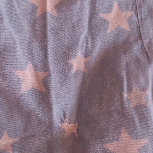 Blue shirt with star pattern used