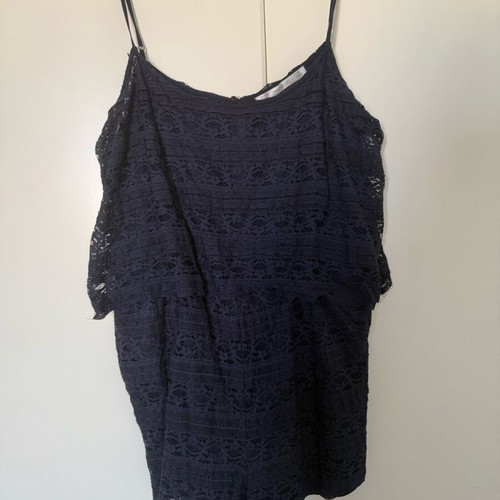 Zara one-piece shorts blue navy color like new with lace