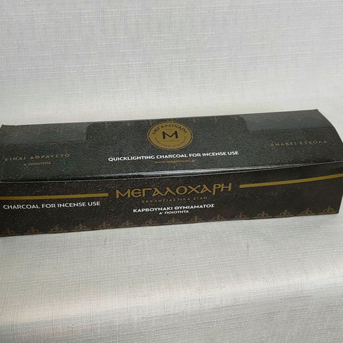 Medium Incense Charcoal Megalohari new, 1 box (19x6)