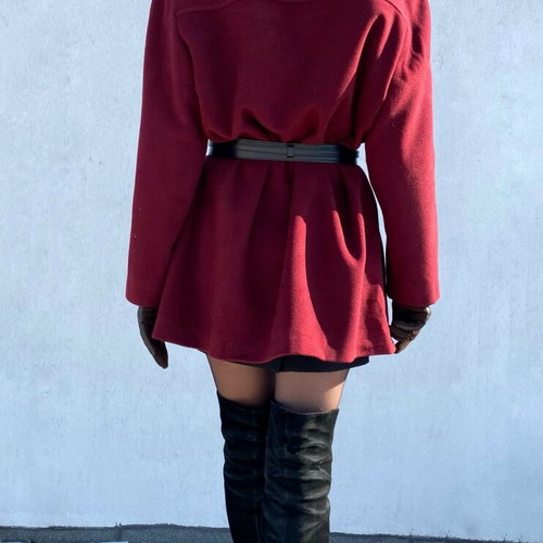 Vintage wool coat like new, red, size L