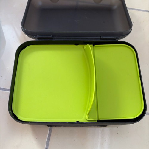 Tupperware snack box black with compartments used