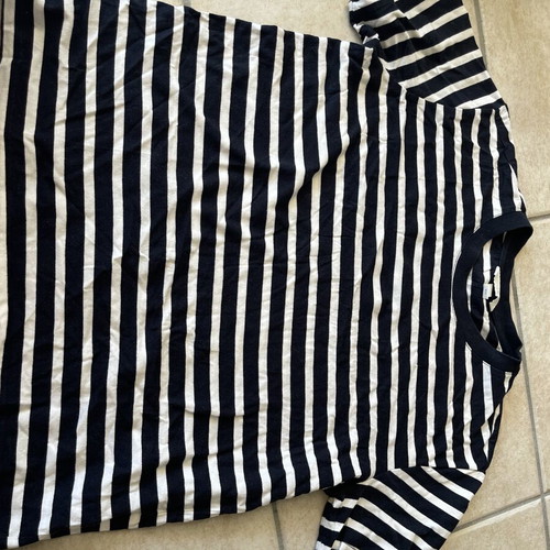 H&M blouse used, size M, black and white stripes