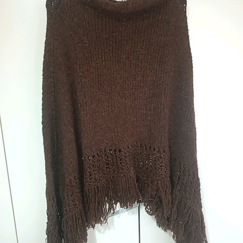 Knitted poncho like new, brown, almost unworn
