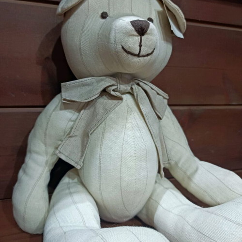 Beige Trimar teddy bear new fabric with movable limbs