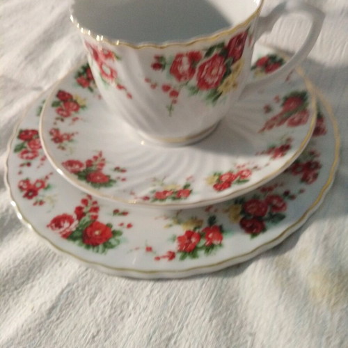Waterside fine porcelain trio set from England
