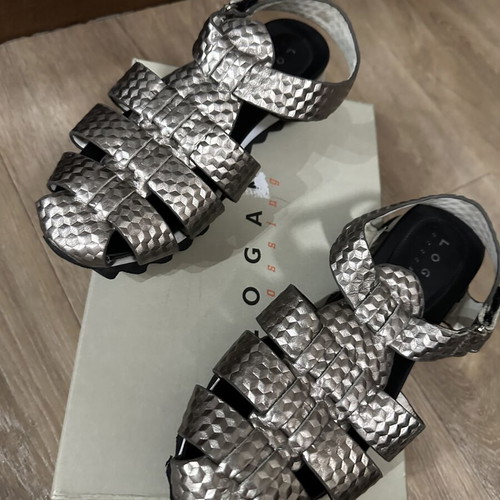 Logan leather shoes size 38, grey