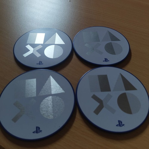 Paladone Playstation 5th Generation Coasters 4pcs and PS5 Collectible Playing Cards like new