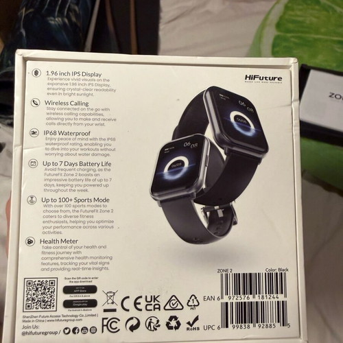 HiFuture Zone2 Smartwatch black, new